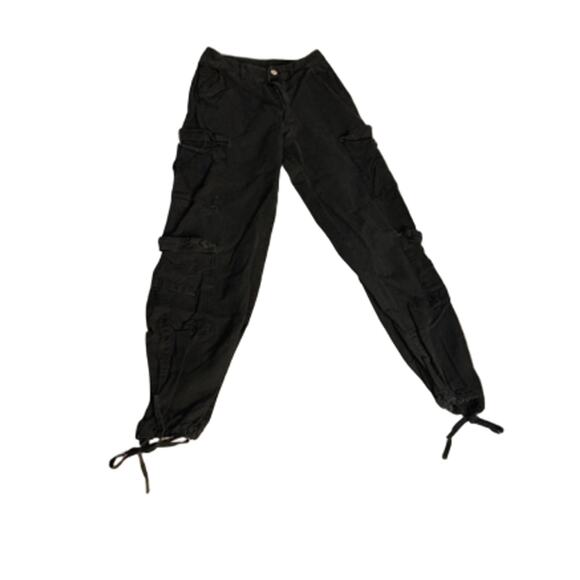Unbranded Cargo Jogger Pants Utility Streetwear Black XS - Picture 2 of 4